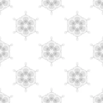 Seamless Pattern. Rosettes Seamless Pattern. Set of Rosettes Isolated on W... Stock Photos