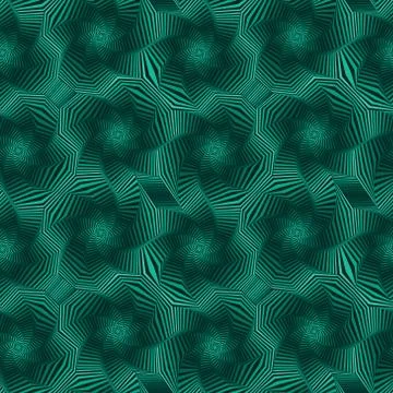 Seamless pattern with rotating green octagonal stars Stock Illustration