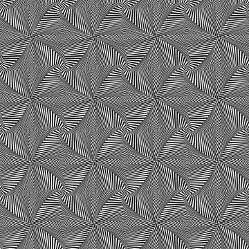 Seamless pattern with rotating monochrome shapes Stock Illustration