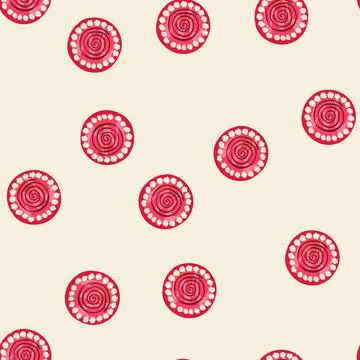 Seamless pattern round cake decorated with spiral and small cream dots イラスト素材
