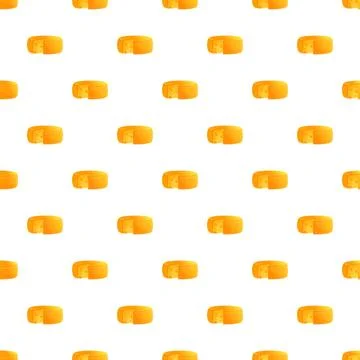 Seamless pattern with round cheese wheels and holes Stock Illustration
