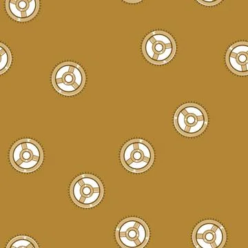 Seamless pattern round gear cartoon vector 库存插图