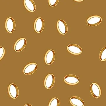 Seamless pattern round golden ring cartoon vector 库存插图