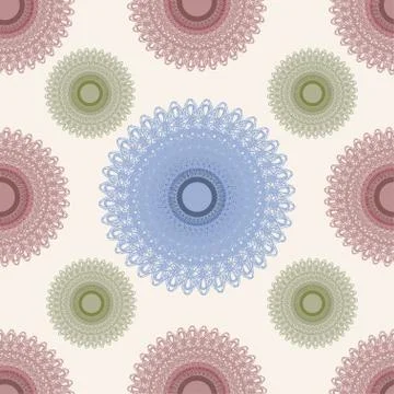 Seamless pattern with round ornament Stock Illustration