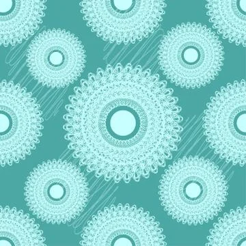 Seamless pattern with round ornament Illustrazione stock