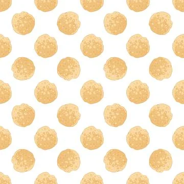 Seamless pattern with round pancake Illustrazione stock