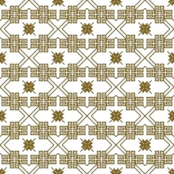 Seamless pattern of round pixel mosaic Stock Illustration