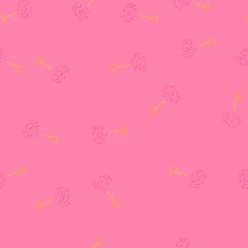 Seamless pattern round ring keychain cartoon vector Stockillustratie
