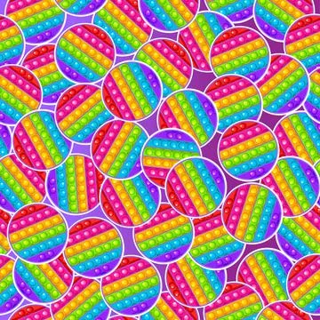 Seamless pattern, round-shaped toy. Anti-stress toy for fidget pop it. Stock Illustration