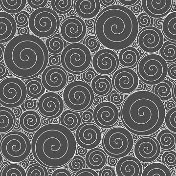 Seamless pattern with round swirls. Vector background. Stock Illustration