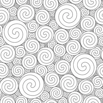 Seamless pattern with round swirls. Vector background. Stock Illustration