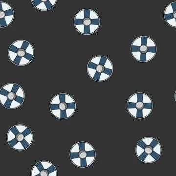 Seamless pattern round viking shield cartoon vector 스톡 일러스트