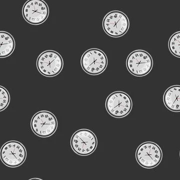 Seamless pattern round wall clock cartoon vector 스톡 일러스트