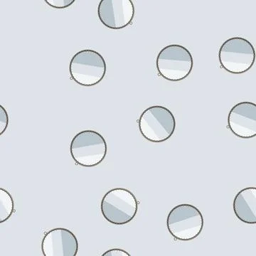 Seamless pattern round wall mirror cartoon vector Stock Illustration