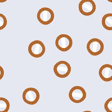 Seamless pattern round wall mirror cartoon vector Stock Illustration