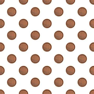 Seamless pattern with round wooden vent lattice design Stock Illustration