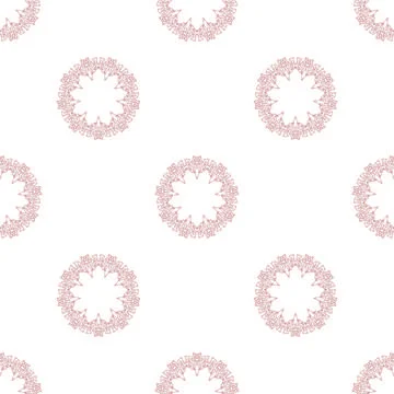 Seamless pattern with round wreaths. Decorative background. Stock Illustration