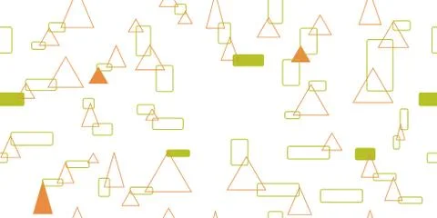 Seamless pattern from rounded rectangles and triangles. Vector illustration. Illustrazione stock