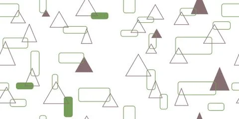 Seamless pattern from rounded rectangles and triangles. Vector illustration. Stock Illustration
