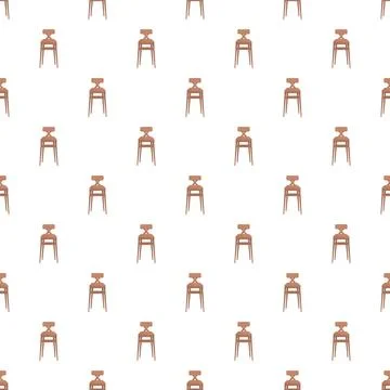 Seamless pattern with a row of wooden stools Stock Illustration