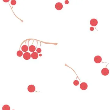 Seamless pattern with rowan berries Stock Illustration