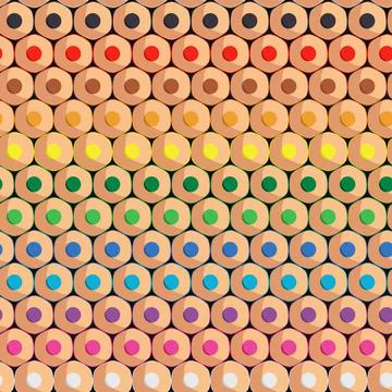 Seamless pattern with rows of colored pencils. Stock-Illustration