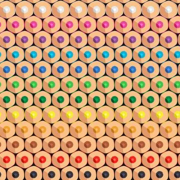 Seamless pattern with rows of colored pencils. Stock Illustration