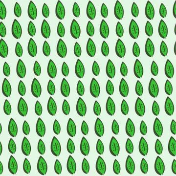 Seamless Pattern with Rows of Green Leaves イラスト素材
