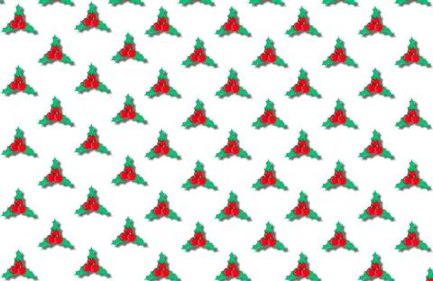 Seamless pattern of rows of winter berries on a white background Stock Photos