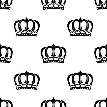Seamless pattern of royal crowns Stock Illustration