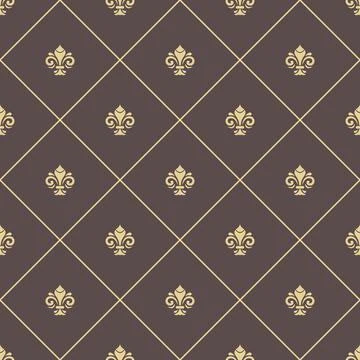 Seamless Pattern With Royal Lilies Stock Illustration