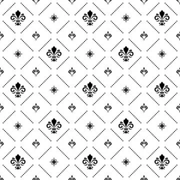 Seamless Pattern With Royal Lily 스톡 일러스트