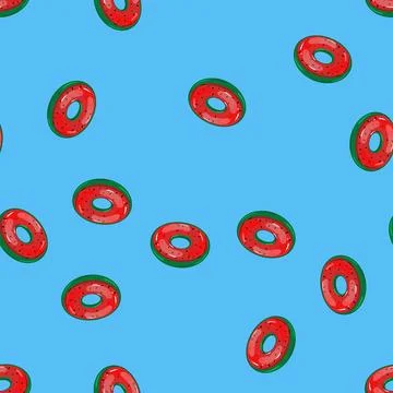 Seamless pattern rubber inflatable ring cartoon vector Illustrazione stock