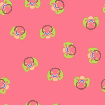 Seamless pattern rubber pacifier baby cartoon vector Stock Illustration