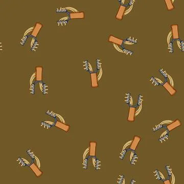 Seamless pattern rubber slingshot cartoon vector Illustration