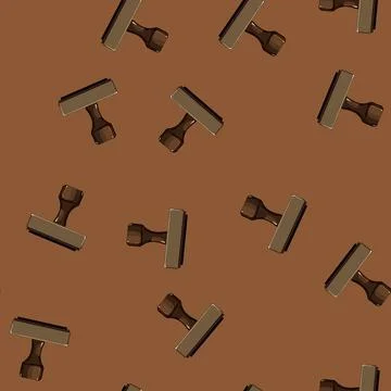 Seamless pattern rubber stamp handle cartoon vector Illustration