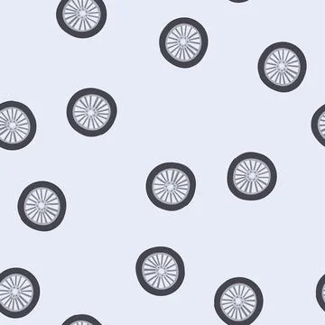 Seamless pattern rubber wheel car cartoon vector Stock Illustration