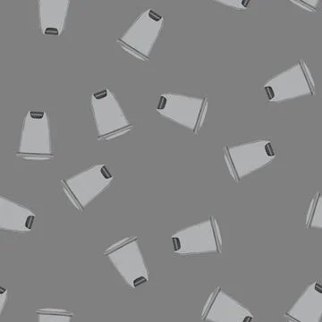 Seamless pattern rubbish trash bin garbage cartoon vector Stock Illustration