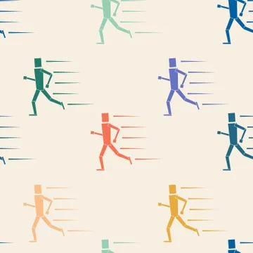 Seamless pattern runners Stock Illustration