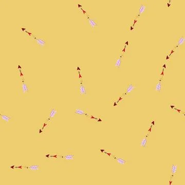 Seamless pattern rustic boho arrow cartoon vector Stock Illustration