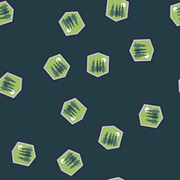 Seamless pattern rustic retro forest badge cartoon vector Illustrazione stock