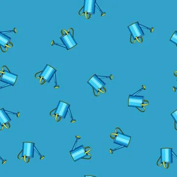 Seamless pattern rustproof watering can metal cartoon vector イラスト素材