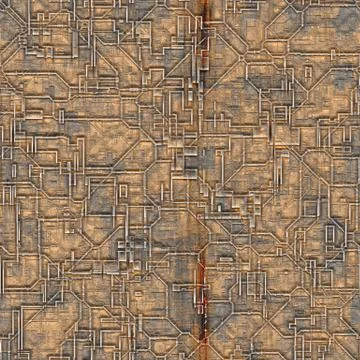 Seamless  pattern  of rusty high tech  texture Stock Illustration