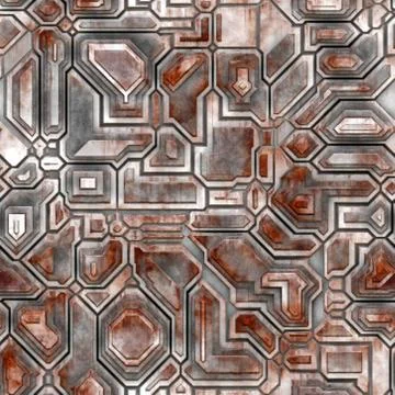 Seamless  pattern  of rusty high tech  pattern Stock Illustration