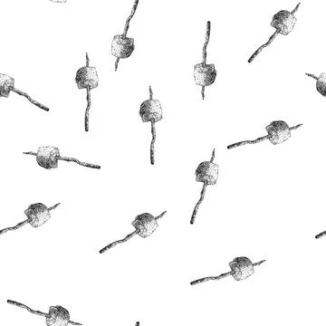 Seamless pattern s marshmallow candy sketch hand drawn Stock Illustration