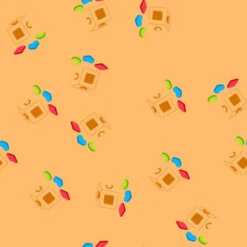 Seamless pattern s shape sorter cartoon vector Illustrazione stock