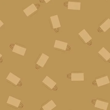 Seamless pattern sack paper lunch bag cartoon vector Stock Illustration