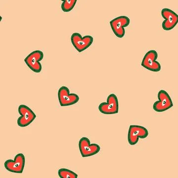 Seamless pattern sacred mexican heart cartoon vector Stock Illustration