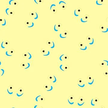 Seamless pattern sad eye emotions cartoon vector Stock Illustration