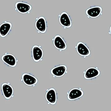 Seamless pattern Sad robot head feeling pain or discomfort Stock Illustration